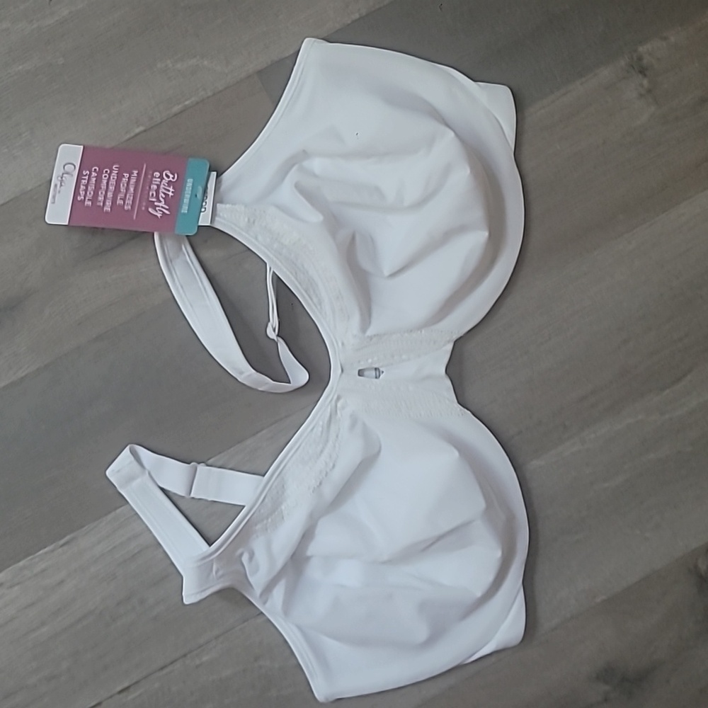 NWT Olga Butterfly Effect Minimizer Bra 35912 White 36DDD/F - Picture 3 of 4